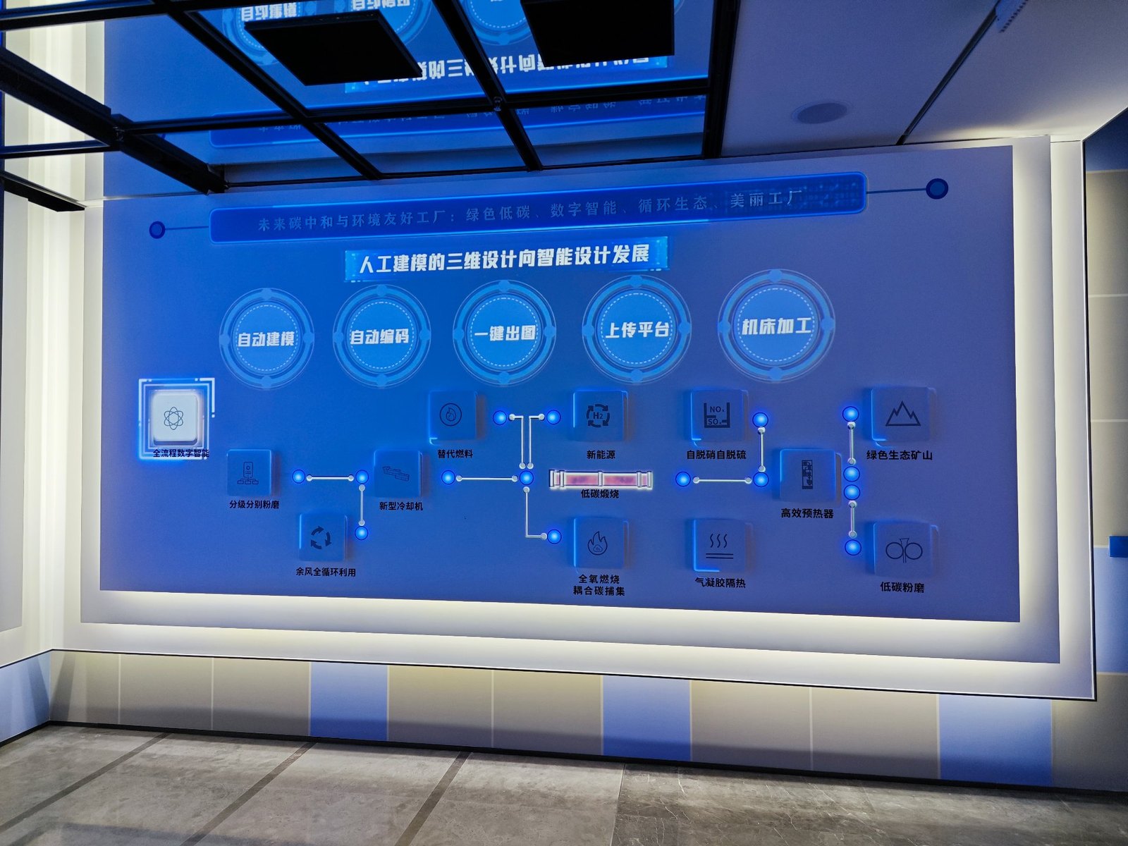 天津水泥院展厅机械触发投影互动墙
